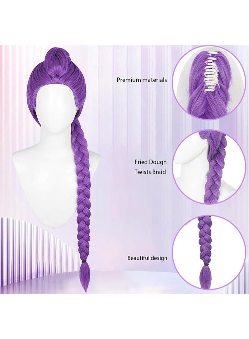 صائدو الشياطين في الكيبوب شعر مستعار تنكري لشخصية رومي من مسلسل صائد الشياطين الكوري، شعر مستعار لطيف لفتاة صائدة الساحرات، مثالي للعروض التنكرية والحفلات الموسيقية والحفلات ذات الطابع الخاص - Image 4