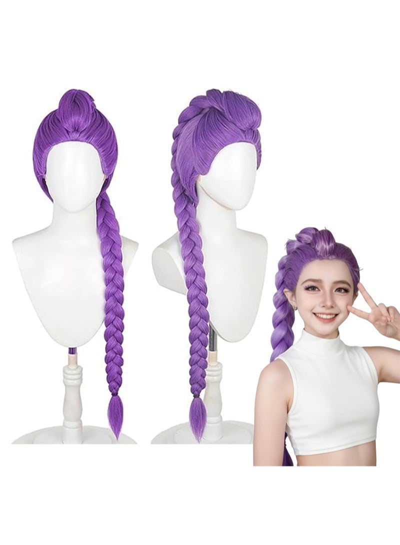 صائدو الشياطين في الكيبوب شعر مستعار تنكري لشخصية رومي من مسلسل صائد الشياطين الكوري، شعر مستعار لطيف لفتاة صائدة الساحرات، مثالي للعروض التنكرية والحفلات الموسيقية والحفلات ذات الطابع الخاص - Image 1