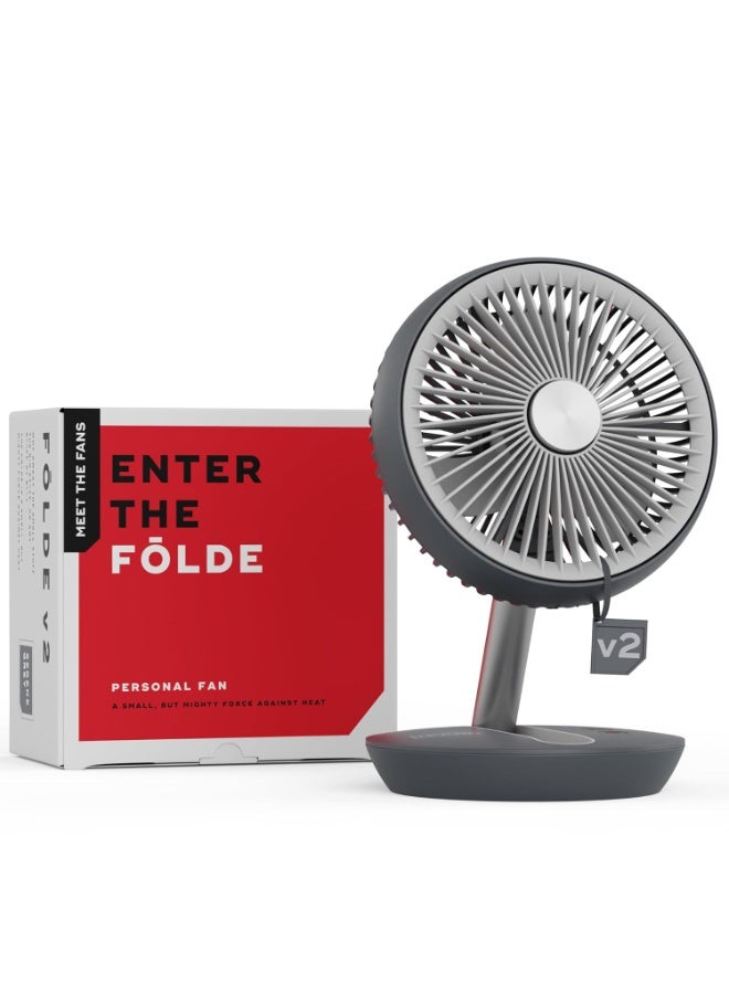 NUUK Folde V2 Personal Rechargeable Fan For Travel|Folds 180° & Fits In Any Bag|Cordless,7-Inch|16 Hr Run Time,4 Wind Speeds|Super Silent BLDC Motor|For Hiking,Picnics,Beach,Camping - Image 1