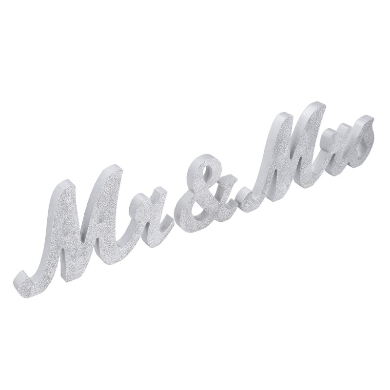 Mr and Mrs Signs Wooden Silver Letters MR MRS Decorations Wedding Holiday Home Decoration Photo Props - Image 5