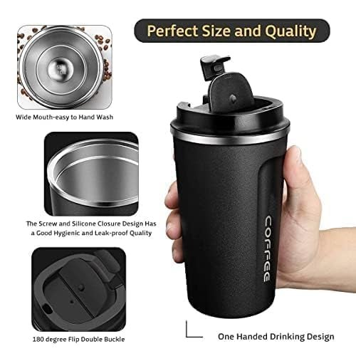 Generic Special 550ML Stainless Steel Vacuum Coffee Mug with Digital Temperature Display Double Wall Insulated LeakProof Flip Top Locking Cap Perfect for Coffee Tea White - Image 4