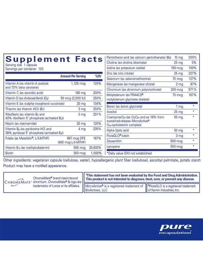 Pure Encapsulations - O.N.E. Multivitamin, 120 Capsules - Image 1