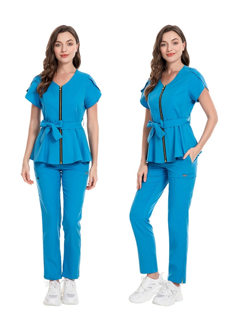 NIBEMINENT Slim Fit Beauty Salon Workwear Medical Scrubs Uniform Women Scrub Set Nursing Accessories Hospital Dental Clinic Surgery Uniform - Image 2