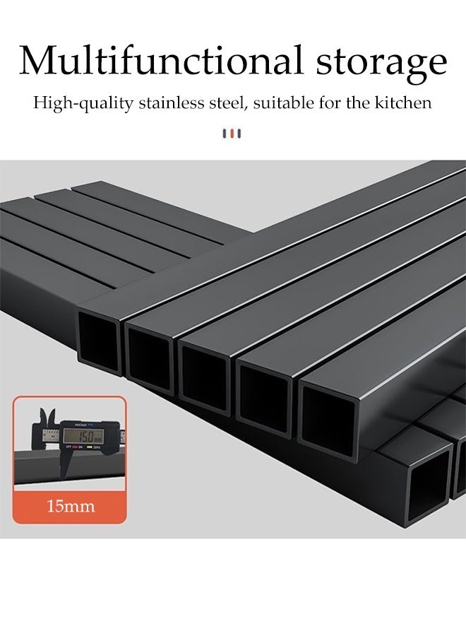 DUNISO 2-Tier Over The Sink Dish Drying Rack ,Adjustable Organizer Storage for Kitchen ,Tableware Drainer with Hook and Cutlery Basket (Black) 65*32*52.5cm - Image 5