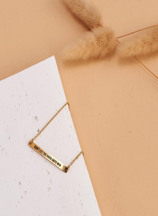 Ohmique Dont Let The Hard Days Win Bracelet - Gold Hard Day Motivational Bangle Stainless Steel Engraved Words, Inspirational Chain Jewelry Gifts for Women Friend - Image 3