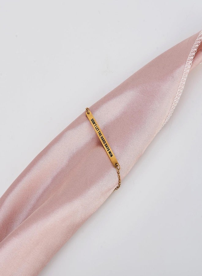 Ohmique Dont Let The Hard Days Win Bracelet - Gold Hard Day Motivational Bangle Stainless Steel Engraved Words, Inspirational Chain Jewelry Gifts for Women Friend - Image 5