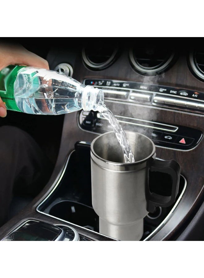 DLC Car Electric Kettle 450ml 12V Portable Travel Heating Mug Stainless Steel Car Heater Cup with Cigarette Lighter Plug 60W Vehicle Coffee Tea Water Boiler - Image 3