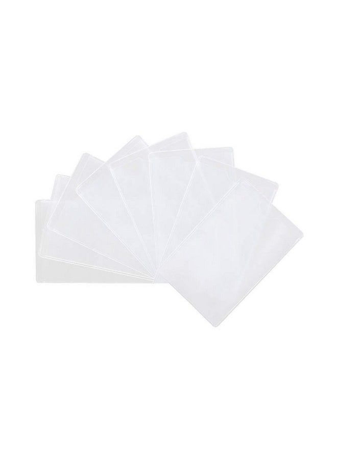 Owfeel Credit Card Id Card Holders Waterproof Plastic Protector Sleeves Transparent Credit Card Plastic Holder Vertical Protector Sleeve (8Pcs)  - Image 1