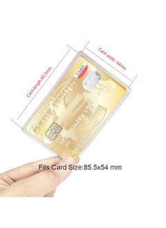 Owfeel Credit Card Id Card Holders Waterproof Plastic Protector Sleeves Transparent Credit Card Plastic Holder Vertical Protector Sleeve (8Pcs)  - Image 2