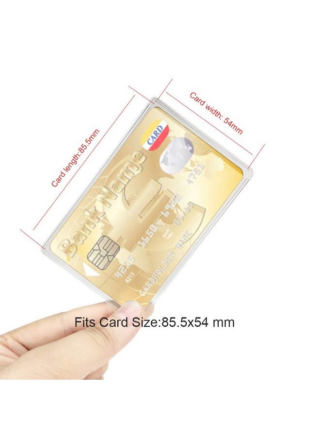 Owfeel Credit Card Id Card Holders Waterproof Plastic Protector Sleeves Transparent Credit Card Plastic Holder Vertical Protector Sleeve (8Pcs)  - Image 2