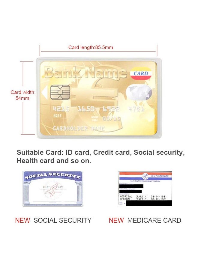 Owfeel Credit Card Id Card Holders Waterproof Plastic Protector Sleeves Transparent Credit Card Plastic Holder Vertical Protector Sleeve (8Pcs)  - Image 4