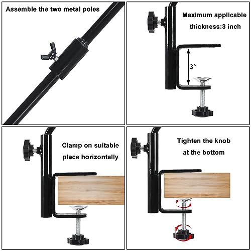 FEED GARDEN 31 Inch Heavy Duty Deck Hook, Non-Slip Clamp, 360 Degree Swivel, Black for Bird Feeders, Planters, Suet Baskets, Lanterns, Wind Chimes, 2 Pack - Image 4