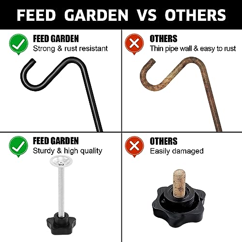 FEED GARDEN 31 Inch Heavy Duty Deck Hook, Non-Slip Clamp, 360 Degree Swivel, Black for Bird Feeders, Planters, Suet Baskets, Lanterns, Wind Chimes, 2 Pack - Image 5