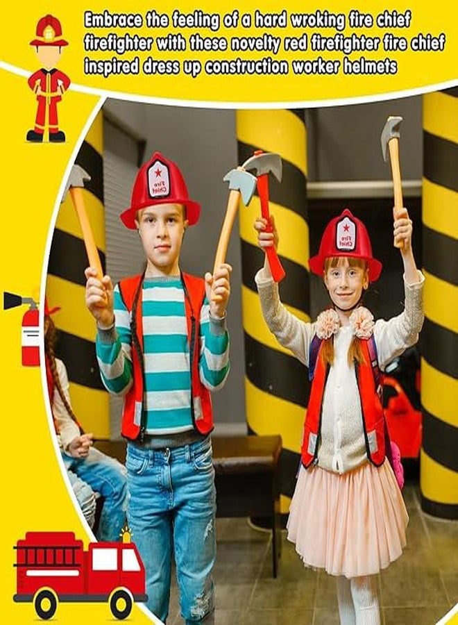 Erinnmy 24 Pcs Kids Firefighter Hat, Plastic Fireman Helmet, Red Fire Chief Helmet for Boys Girls, Bulk Soft Children’s Fireman Hat for Kids Role Play Party Costume Dress Up Accessory - Image 4