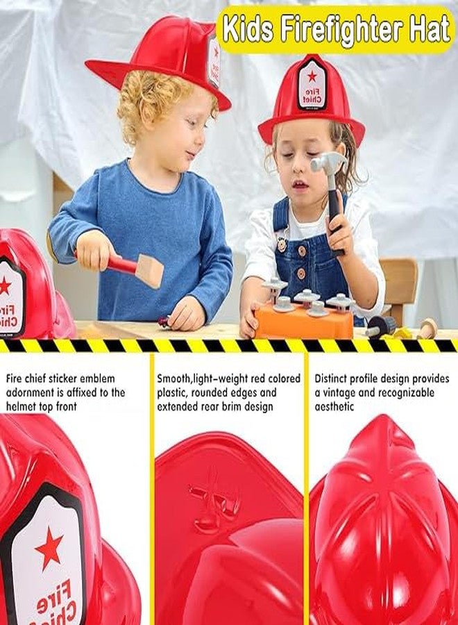 Erinnmy 24 Pcs Kids Firefighter Hat, Plastic Fireman Helmet, Red Fire Chief Helmet for Boys Girls, Bulk Soft Children’s Fireman Hat for Kids Role Play Party Costume Dress Up Accessory - Image 3
