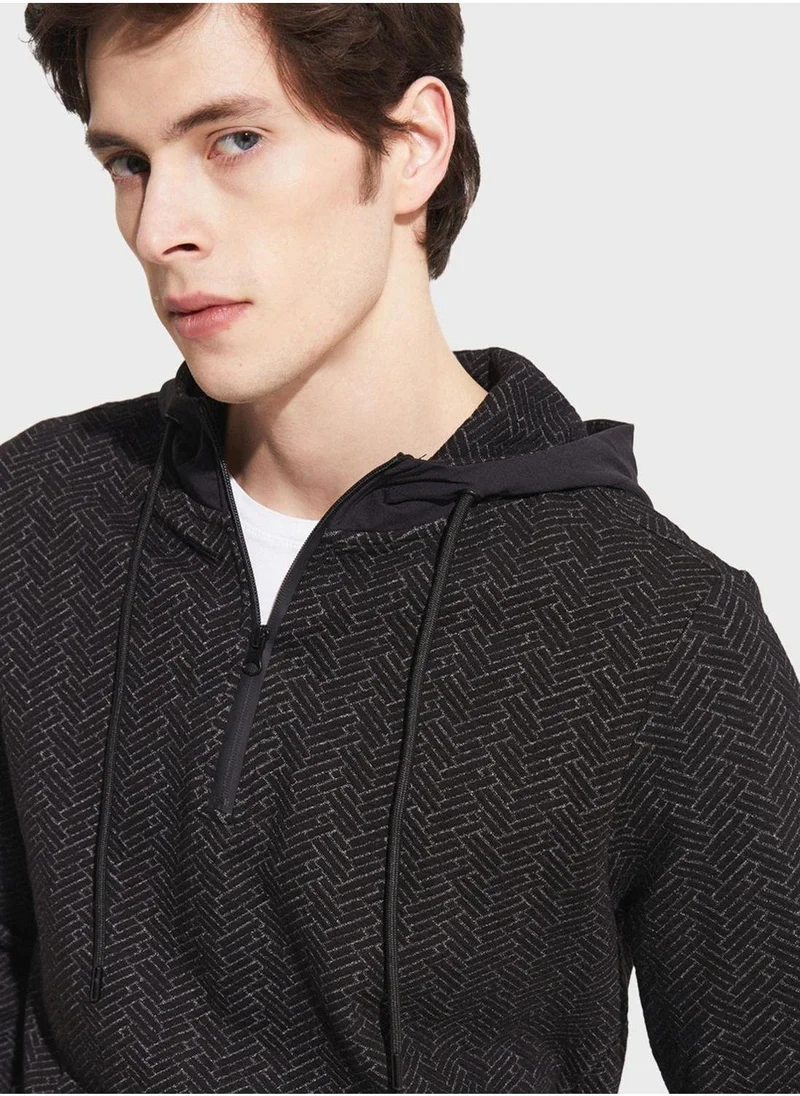 JUNE Essentail Half Zipper Hoodie