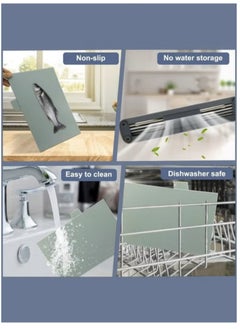 Hanayo 4PCS Kitchen Cutting Boards, Plastic Cutting Board with Storage Shelf , Chopping Board for Kitchen Different Food Types (Grey)  - Image 4