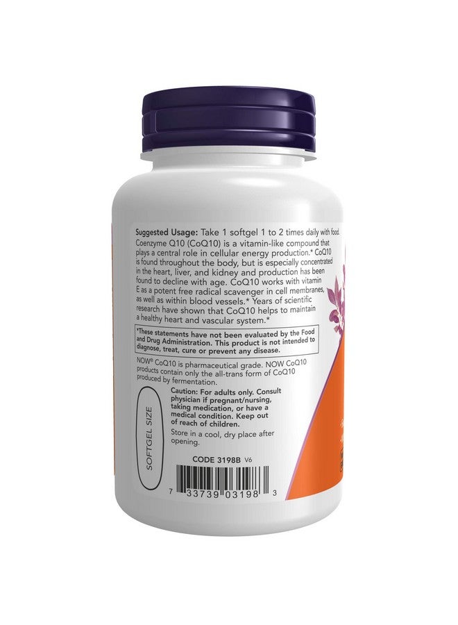 now Supplements Coq10 400 Mg Pharmaceutical Grade Alltrans Form Produced By Fermentation 60 Softgels - Image 4