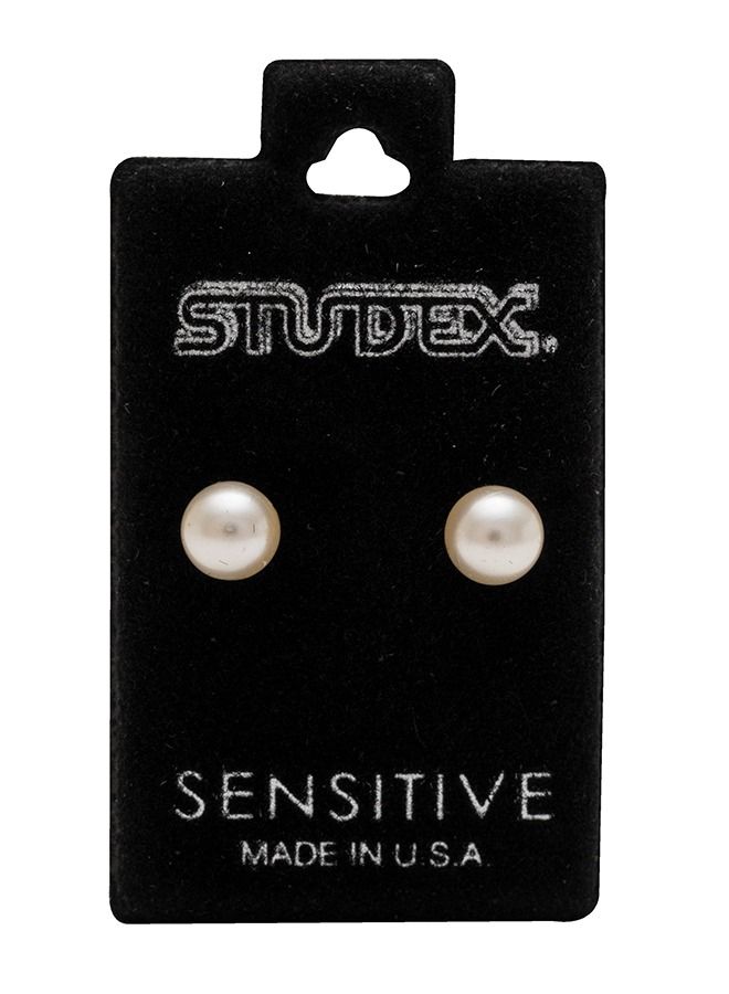 Studex 6MM White Pearl 24K Pure Gold Plated Ear Studs - Image 5