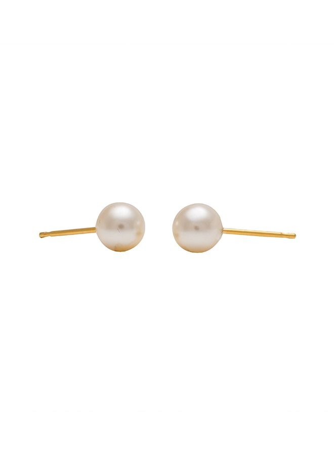 Studex 6MM White Pearl 24K Pure Gold Plated Ear Studs - Image 4