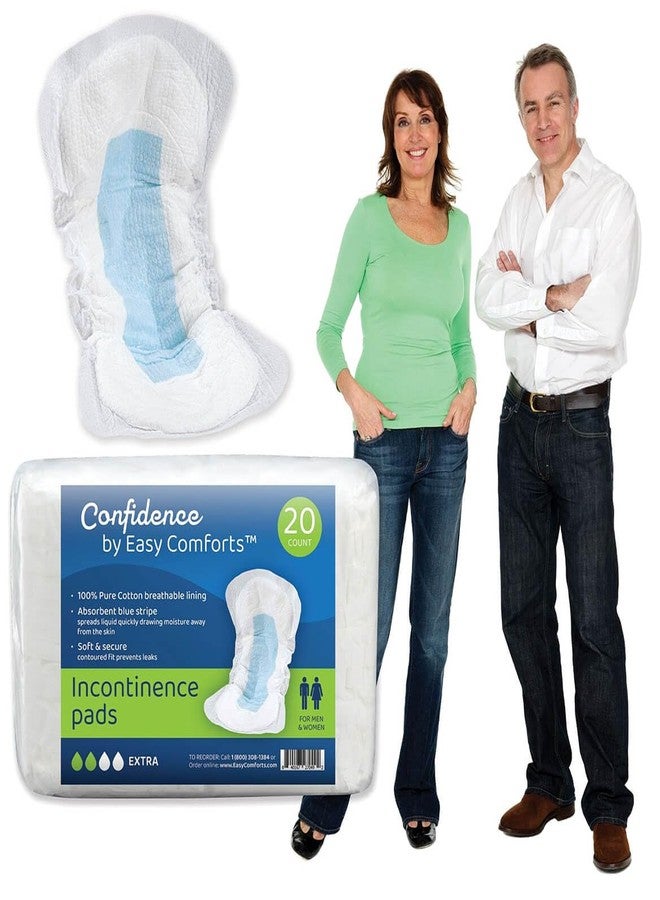 easycomforts حفاضات الثقة لعدم التحكم في البول لكبار السن، امتصاص فائق للاستخدام خلال النهار أو الليل، آمنة للبشرة الحساسة، بطانة قطنية، تحمي من عدم التحكم في البول وتسربات المثانة، عبوة 20 قطعة من إيزي كومفورتس - Image 1
