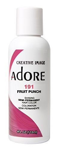 Adore Semi Permanent Hair Color Vegan and CrueltyFree Pink Hair Dye 4 Fl Oz 191 Fruit Punch Pack of 1