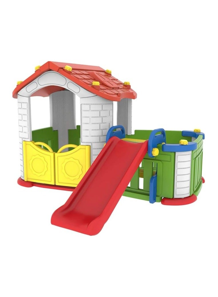 AL BADER ALBADER Outdoor Playhouse With Slide, Kids Playset For Children, Indoor & Outdoor Plastic Playground Set, Big Children House Slide, Garden Status With Multi Colors, Garden Set for Boys & Girls - Image 1