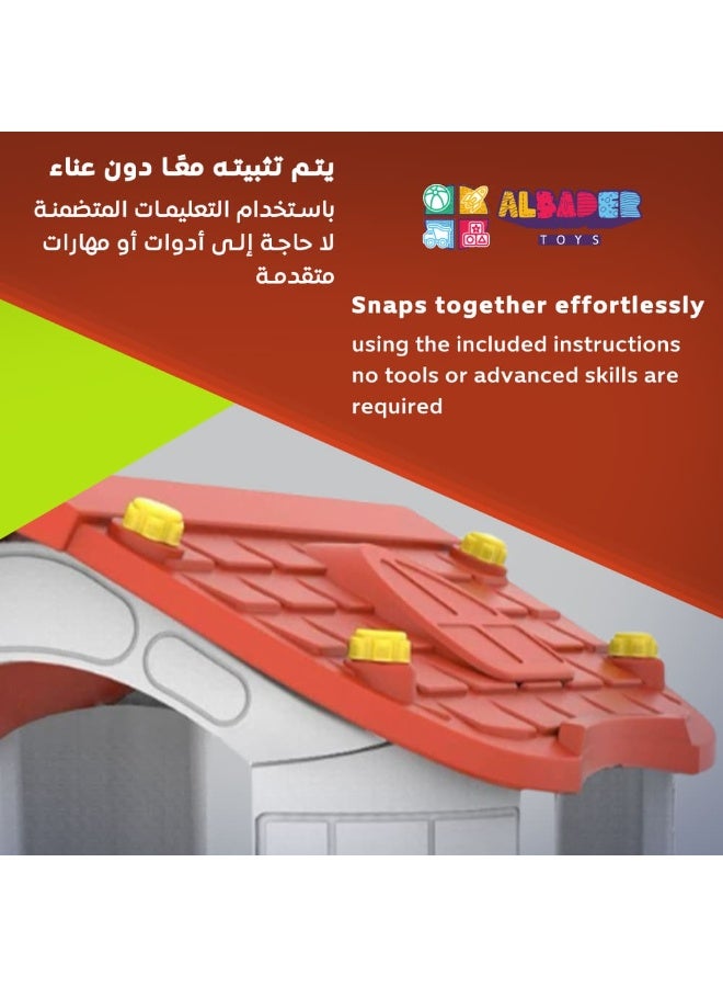 AL BADER ALBADER Outdoor Playhouse With Slide, Kids Playset For Children, Indoor & Outdoor Plastic Playground Set, Big Children House Slide, Garden Status With Multi Colors, Garden Set for Boys & Girls - Image 3