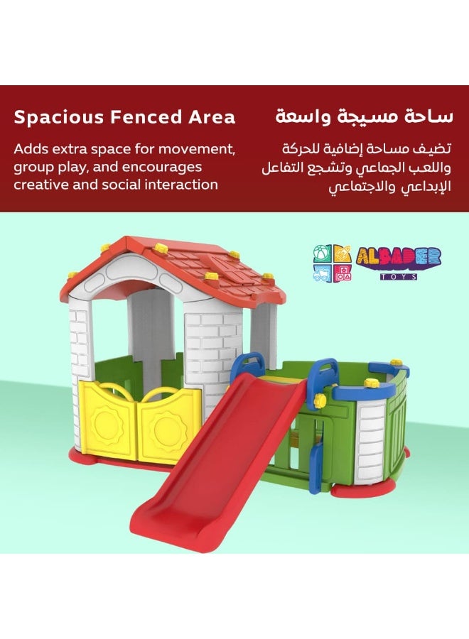AL BADER ALBADER Outdoor Playhouse With Slide, Kids Playset For Children, Indoor & Outdoor Plastic Playground Set, Big Children House Slide, Garden Status With Multi Colors, Garden Set for Boys & Girls - Image 4