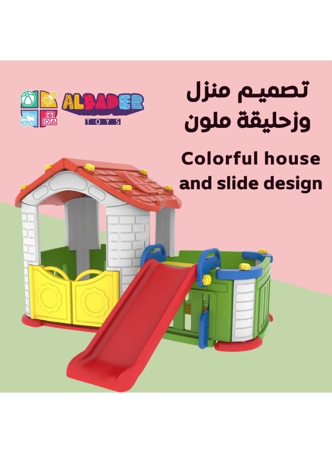 AL BADER ALBADER Outdoor Playhouse With Slide, Kids Playset For Children, Indoor & Outdoor Plastic Playground Set, Big Children House Slide, Garden Status With Multi Colors, Garden Set for Boys & Girls - Image 2
