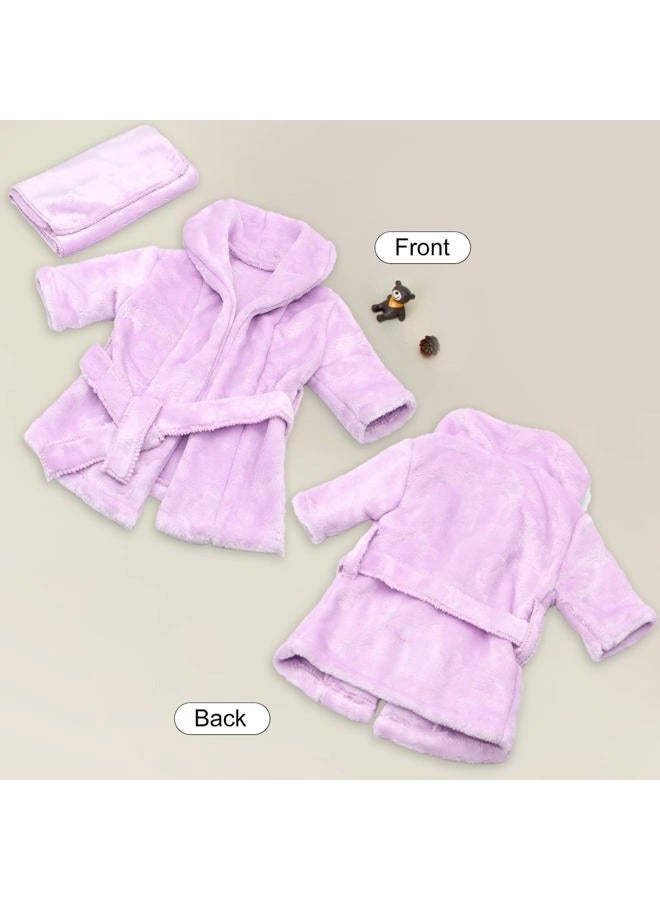 SPOKKI Newborn Photography Props Baby Girl 5 PCS Bathrobes Bath Towel Outfit with Slippers Cucumber Photo Props for Infant Boys Girls(0-6 Months) (Purple), Purple, 0-6 Months - Image 4