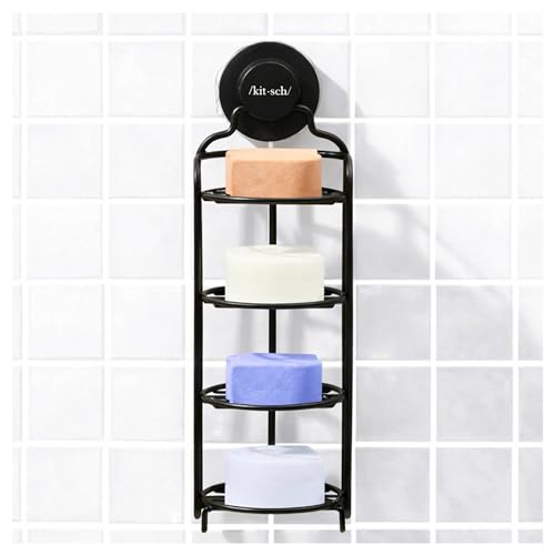 Kitsch Shower Caddy Hanging with Suction Cup SelfDraining Shampoo Bar Holder Shower Shelves for Conditioner Bars Soap Rust Proof Bathroom Caddy and Wall Mount or FreeStanding Organizer - Image 3