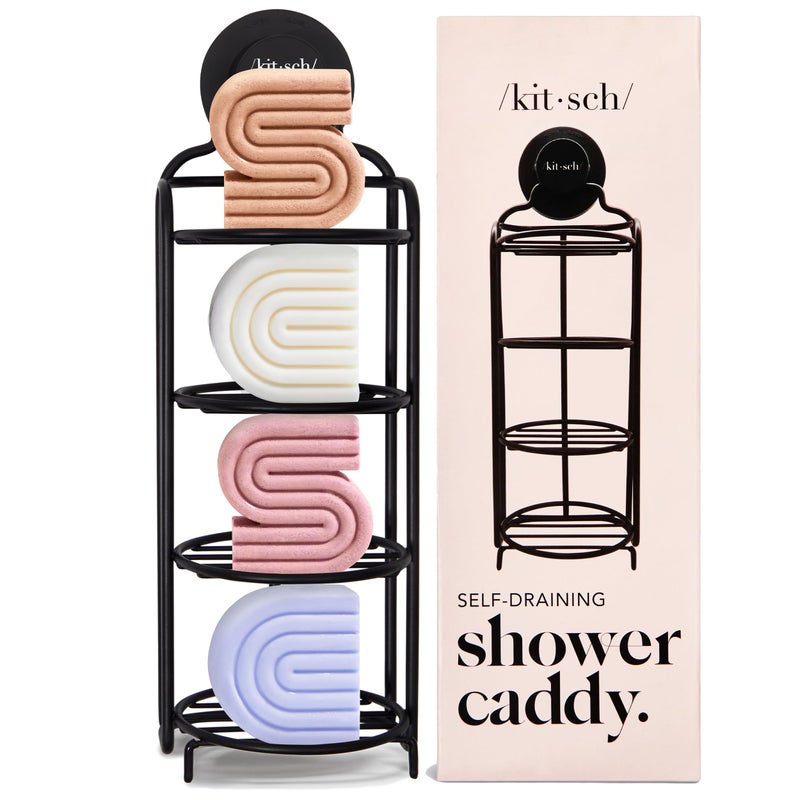 Kitsch Shower Caddy Hanging with Suction Cup SelfDraining Shampoo Bar Holder Shower Shelves for Conditioner Bars Soap Rust Proof Bathroom Caddy and Wall Mount or FreeStanding Organizer - Image 2