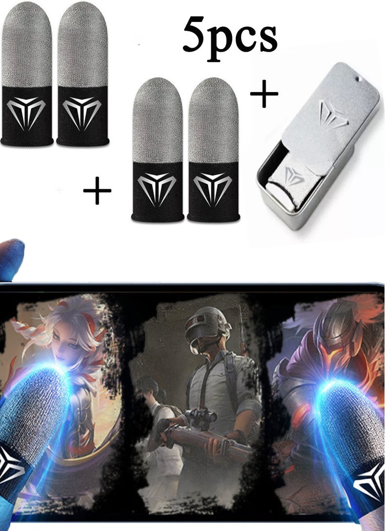 2 Pair Finger Sleeves For Gaming Thumb Finger Sleeves For Game Pubg Mobile Anti Slip Finger Gloves With Box Games Accessories - Image 1
