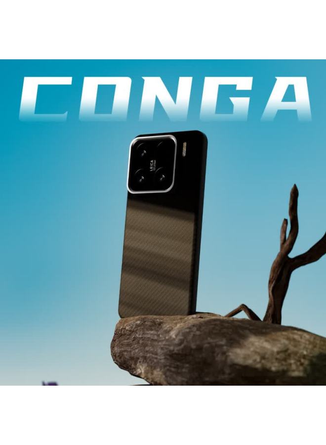 Conga Kevlar Aramid Fiber Protective Case For Xiaomi 15, Full Coverage Ultra-thin Hard Shell, Shockproof Heat Dissipation With Thin Metal Ring, Fire