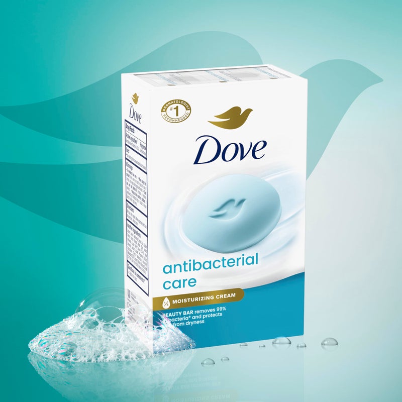 Dove صابون دوف بيوتي بار للعناية المضادة للبكتيريا 6 قطع لبشرة نظيفة ومرطبة، يزيل البكتيريا 3.75 أونصة - Image 3