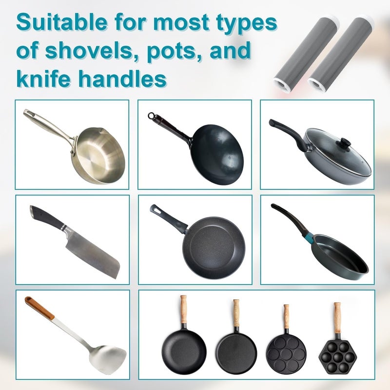 Non-Slip Silicone Pan Handle Covers – Heat Resistant & Insulated Grips for Cast Iron Pots, Pans & Skillets For Comfortable Hold, Grey - Image 5