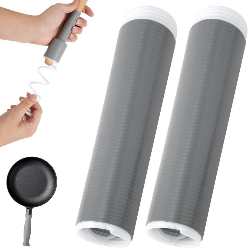 Non-Slip Silicone Pan Handle Covers – Heat Resistant & Insulated Grips for Cast Iron Pots, Pans & Skillets For Comfortable Hold, Grey - Image 1