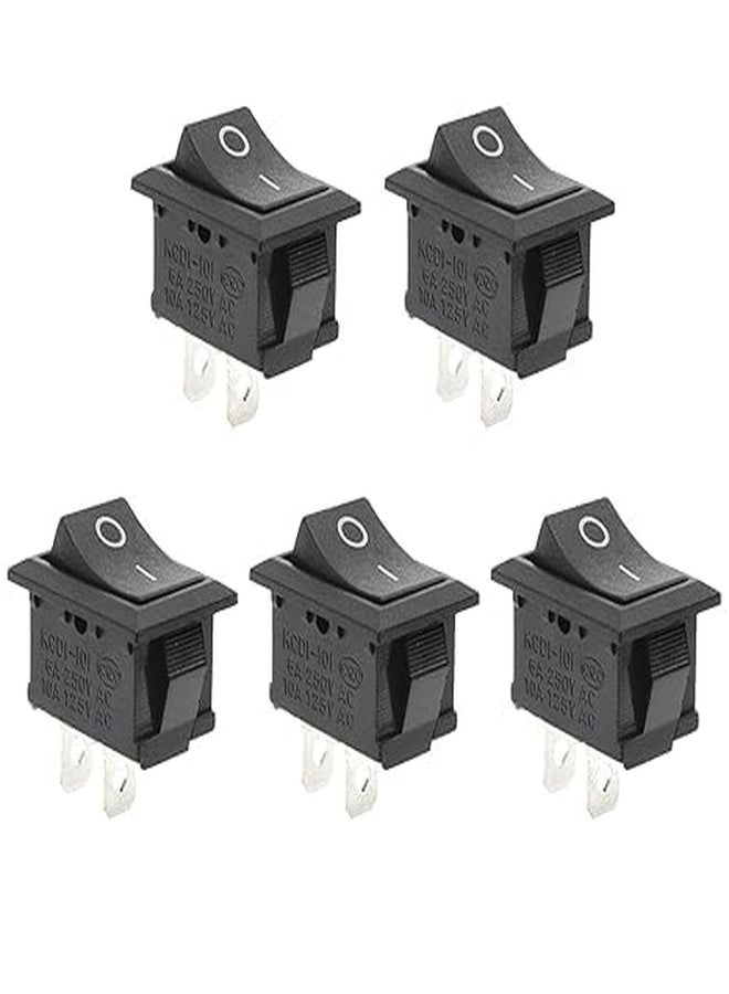 UNIVERSAL HUB 2 PIN ROCKER SWITCH ON/OFF 240V 6AMP BLACK COLOR 10Pcs - Image 1