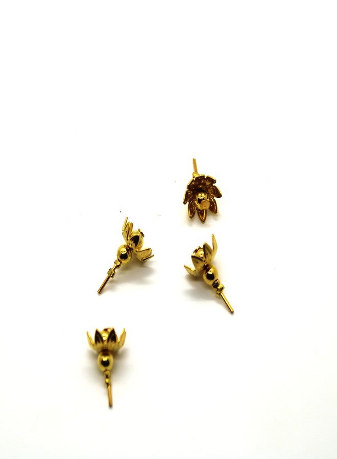 JDS PUJA ARTICLES Small Size 108 Astothrum Gold Plated Lotus Flowers for Laxmi Pooja and Worships - Image 2