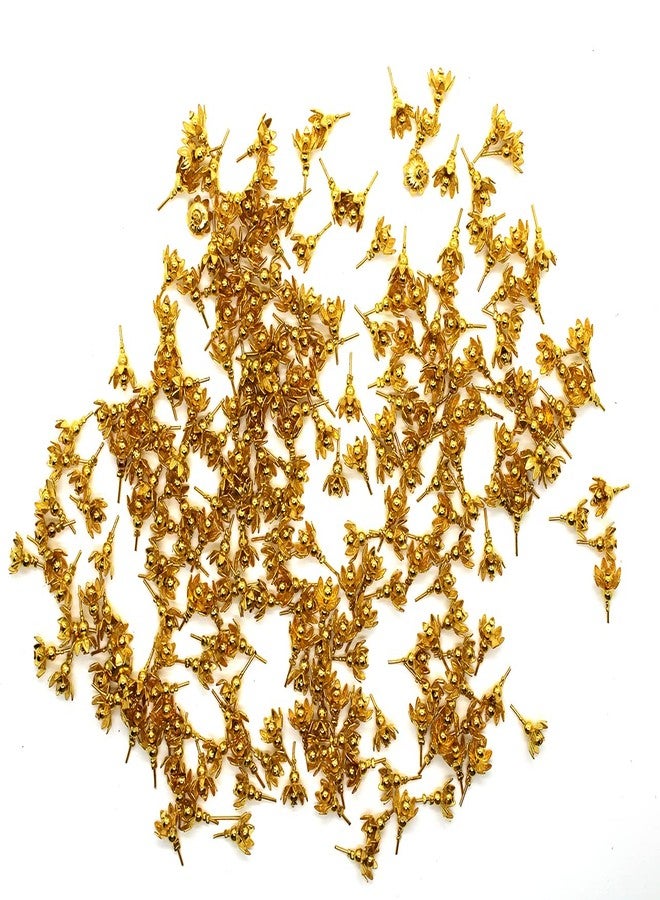 JDS PUJA ARTICLES Small Size 108 Astothrum Gold Plated Lotus Flowers for Laxmi Pooja and Worships - Image 1
