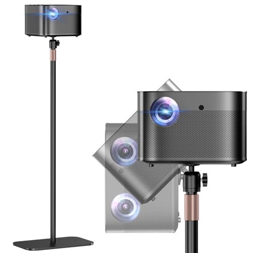 PUTORSEN Universal Projector Stand – Height Adjustable Floor Stand with 360° Rotating Ball Head & 1/4" Screw, Heavy-Duty Carbon Steel Base for Projectors, Cameras & Webcams – Home, Office & Studio Use - Image 1