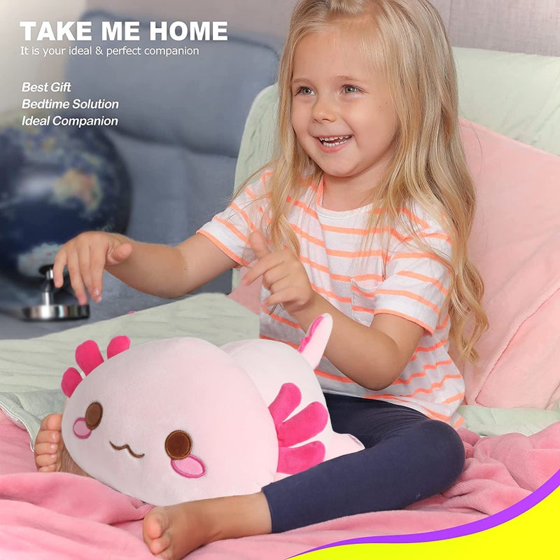 Onsoyours Cute Axolotl Plush, Soft Stuffed Animal Salamander Plush Pillow, Kawaii Plush Toy for Kids (Pink Axolotl A, 13") - Image 4