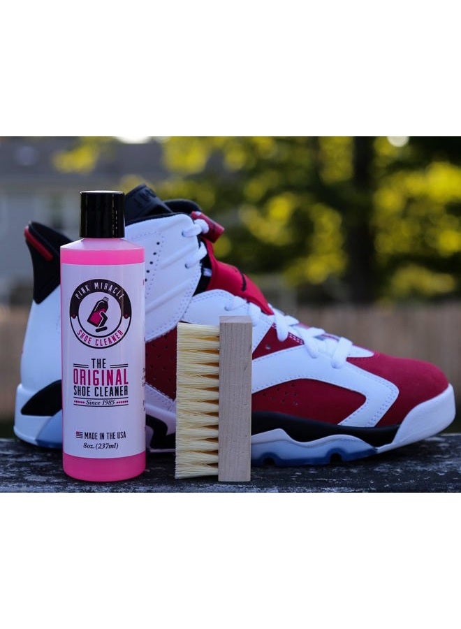 Pink Miracle Shoe Cleaner Kit with Bottle and Brush For Fabric Cleaner For Leather, Whites, Suede and Nubuck Sneakers (4 Oz) - Image 2