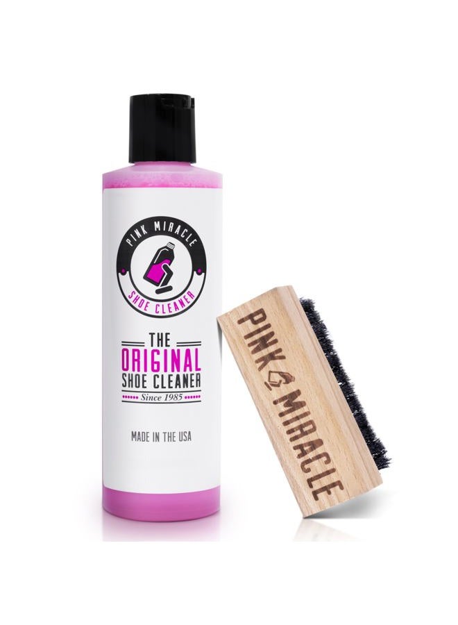 Pink Miracle Shoe Cleaner Kit with Bottle and Brush For Fabric Cleaner For Leather, Whites, Suede and Nubuck Sneakers (4 Oz) - Image 1