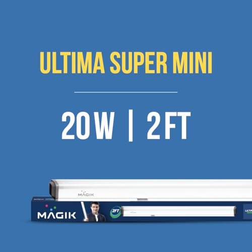 MAGIK Ultima Super Mini LED 2ft Tube Light 20 W | 6500 K Cool White | 25,000 Hour Lifespan | Ultra‑Bright Ceiling & Cabinet Lighting | Pack of 2 - Image 2