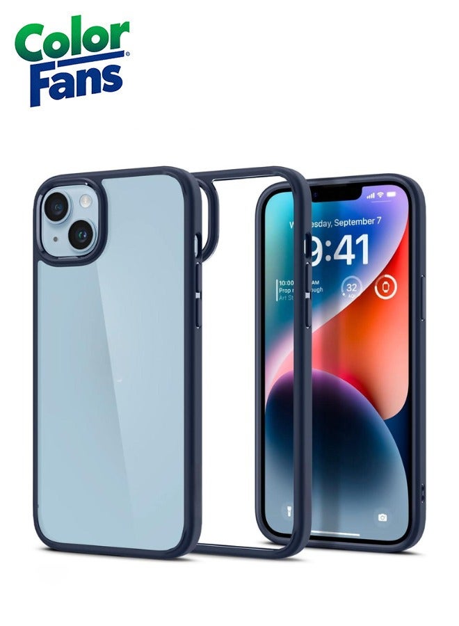 كولور فانس جراب هجين فائق لهاتف آيفون 14 بلس مضاد للاصفرار - أزرق كحلي - Image 1