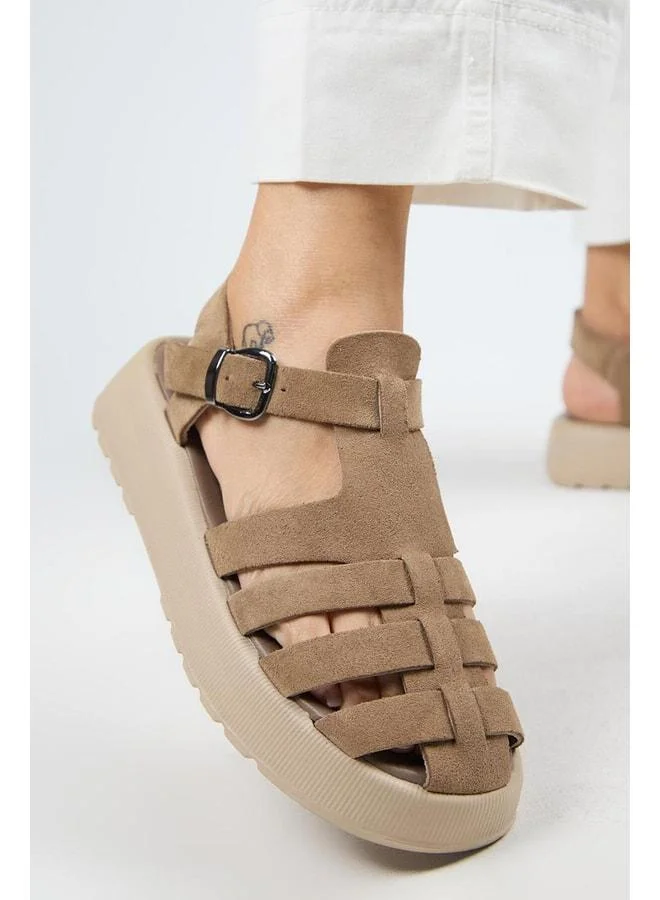 Rosa Women's Genuine Leather Buckle Vizon Sandal.
