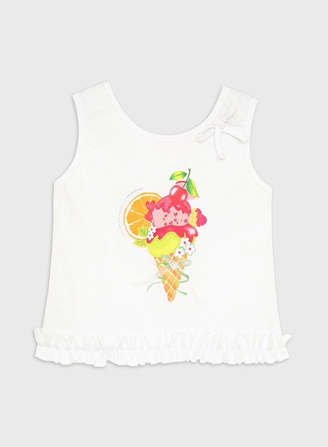 بنات بلوزة بيضاء بلا أكمام