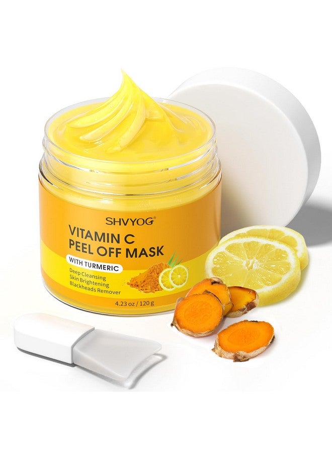 SHVYOG Hvyog Vitamin C Peel Off Face Mask Peel Off Mask With Turmeric Blackhead Remover & Deep Cleansing Face Peel Mask Vitamin C Exfoliating Face Mask For Blackheads Large Pores Dirts Oil - Image 2